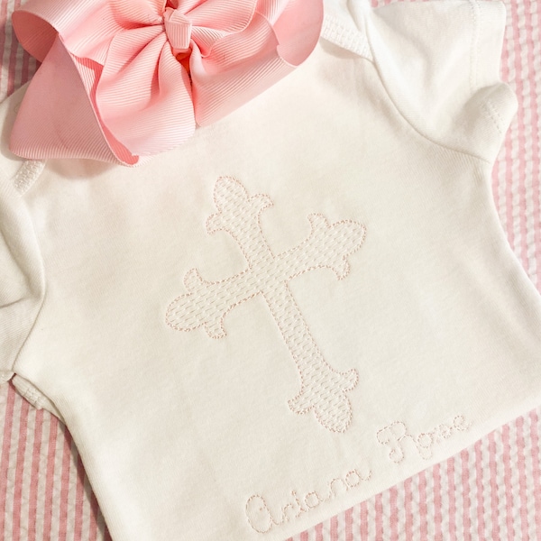 Baptism onesie outfit, Baptism outfit, Personalized onesie, Cross onesie, baptism onesie, personalized onesie outfit, Baptism, cross