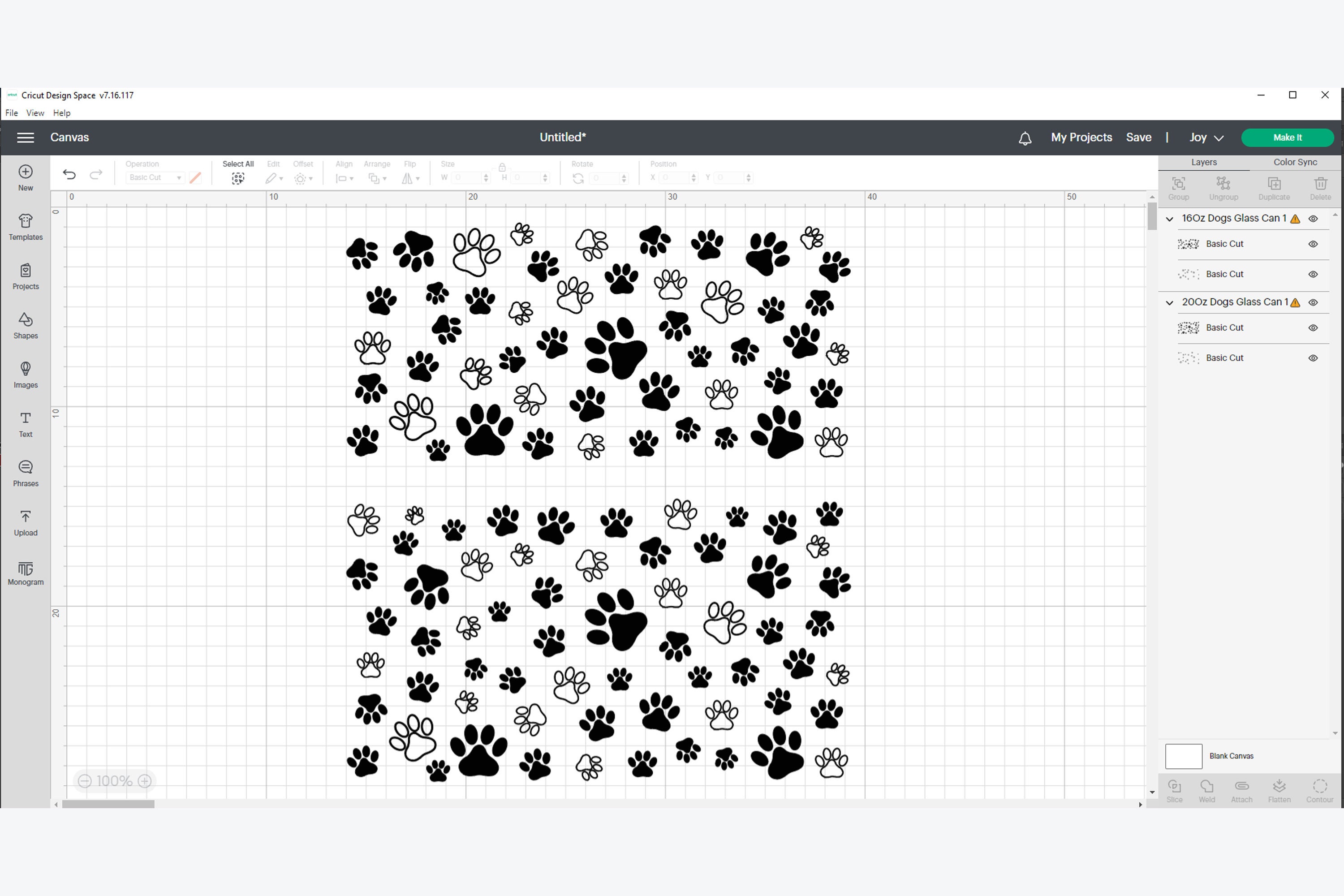Dog Paw Prints Libbey 16oz and 20oz Can Glass Dog Mom Can Etsy