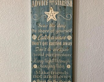 Advice from a starfish engraved wall hanging