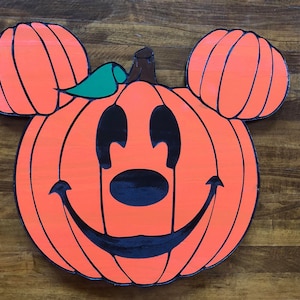 Silhueta de abóbora do Mickey Mouse/Disney Fall/Decoração de outono do Mickey/Abóbora do Mickey