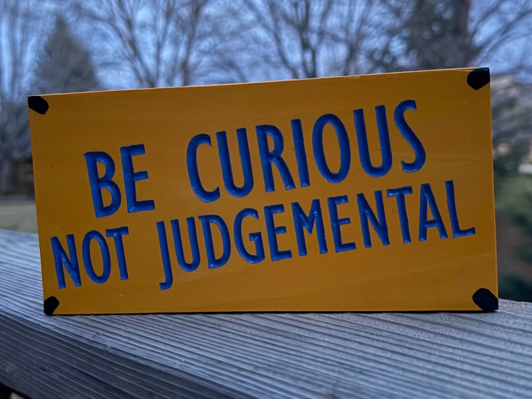 Yellow and Blue Be Curious Sign - Etsy
