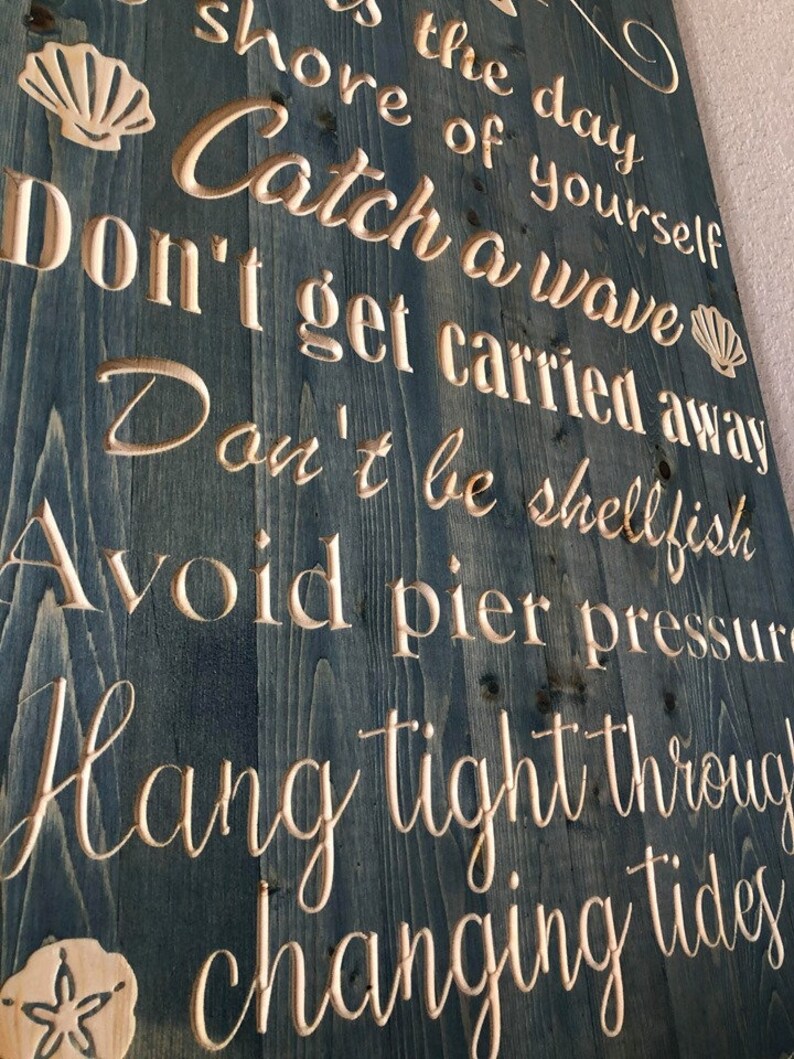 Advice from a starfish engraved wall hanging