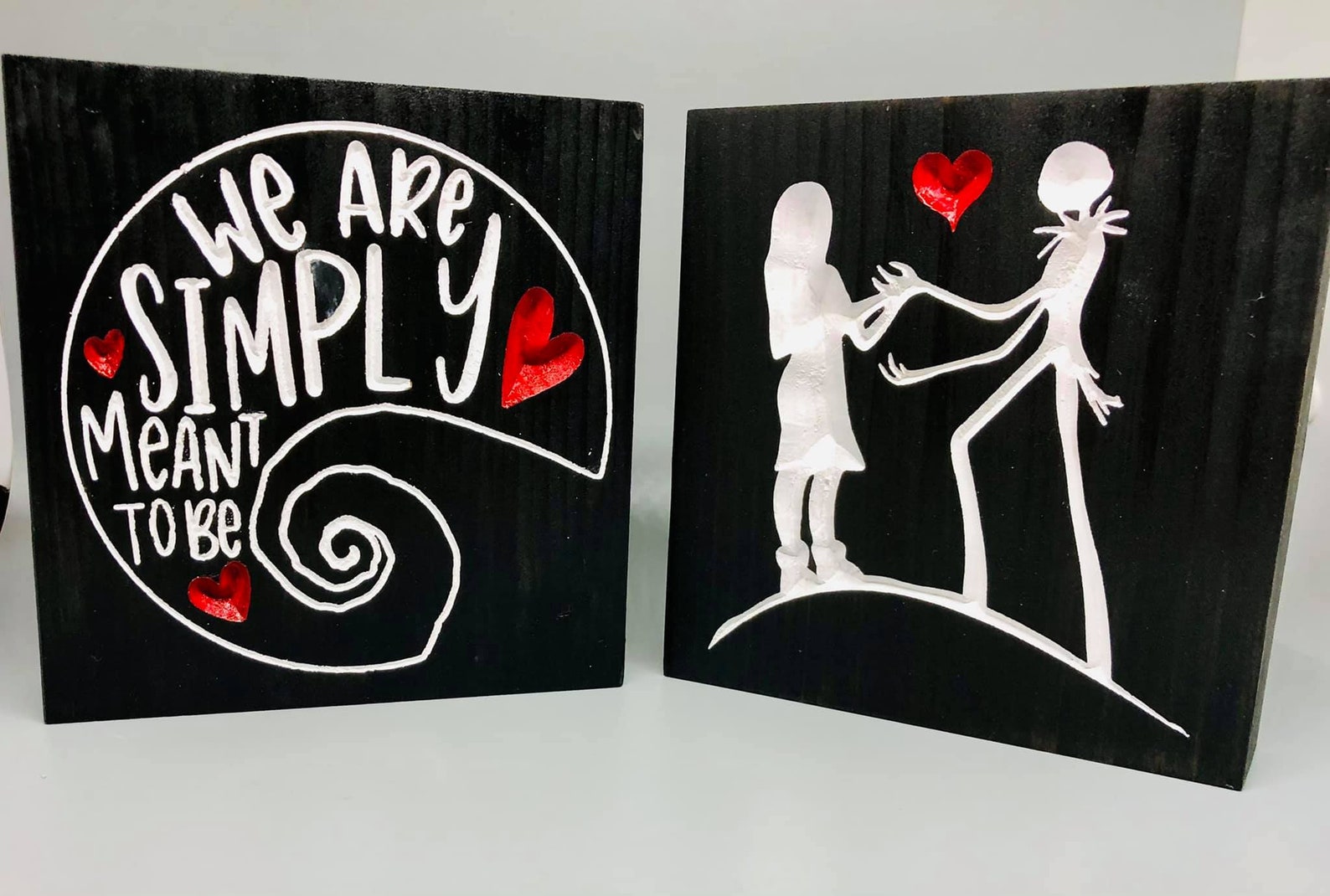 Nightmare Before Christmas Valentines Day Duo of Table Top Etsy