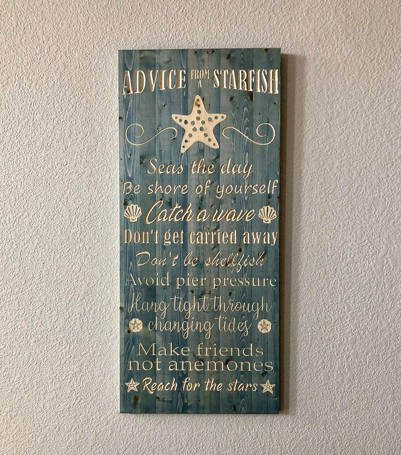 Advice from a starfish engraved wall hanging