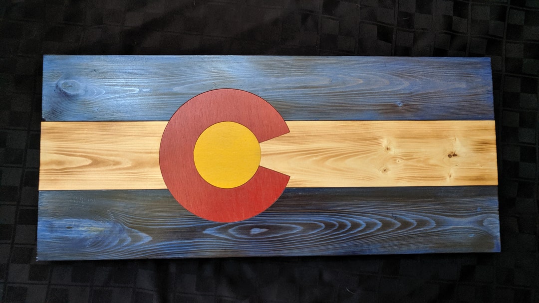 Large Wood Colorado Flag Etsy