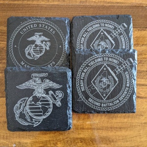 Marine Corps Tile Coasters / USMC Coasters