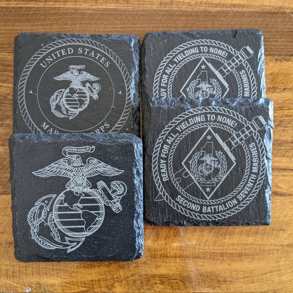 Marine Corps Tile Coasters / USMC Coasters