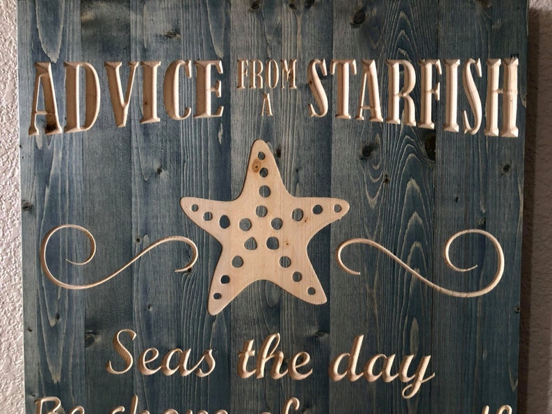 Advice from a starfish engraved wall hanging