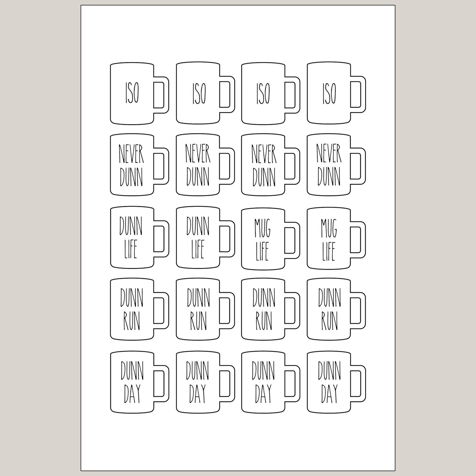 Printable Rae Dunn Inspired Planner Stickers for the Cricut - Etsy