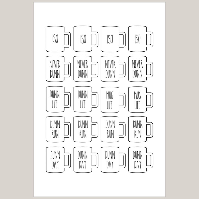 Printable Rae Dunn Inspired Planner Stickers for the Cricut Etsy