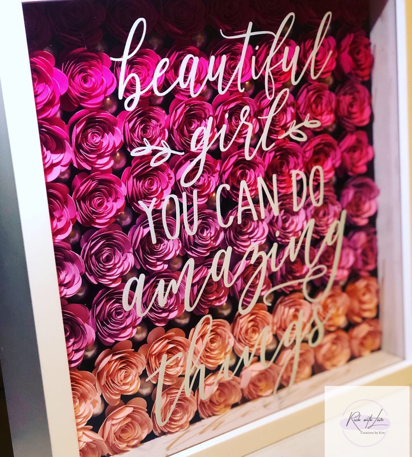 Paper Flower Shadow Box Etsy