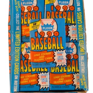 Vintage Baseball Karten Fleer 1990 MLB Packung ungeöffnete Karten