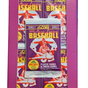 Carte da baseball vintage segnano 1991 MLB Pack di carte non aperte