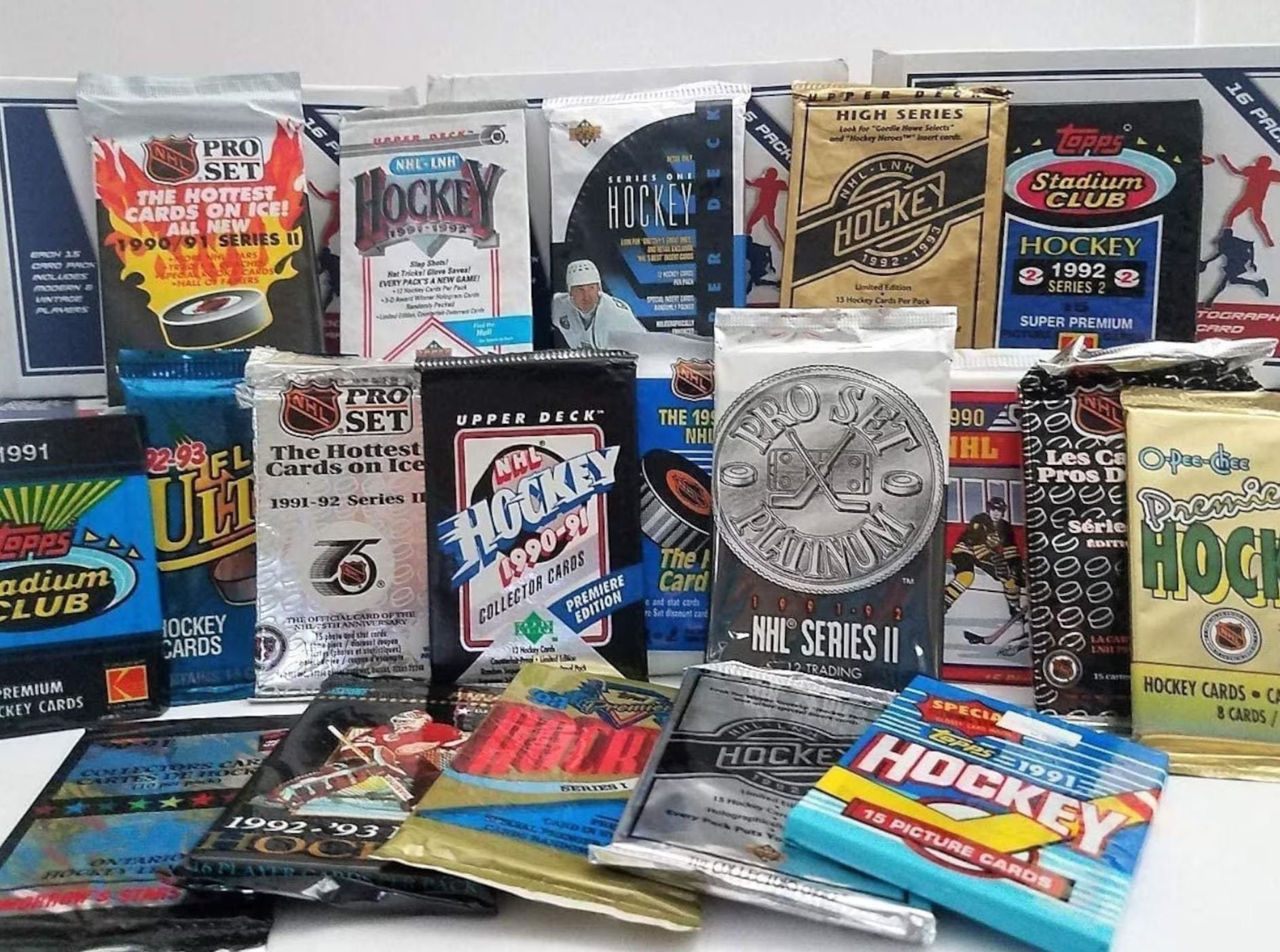 300 Unopened Hockey Cards in Packs of Vintage NHL Cards From the 1990's | Iconic Cards