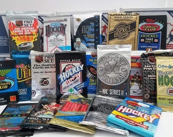 NHL Hockey (100) Cards in Sealed Wax Packs Upper Deck OPC Parkhurst Topps Bowman | Iconic Cards