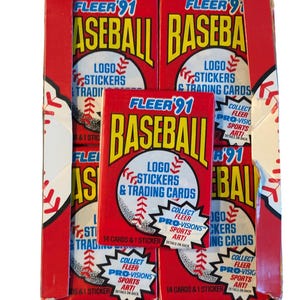 Vintage Baseball Cards Fleer 1991 MLB Pack Of Unopened Cards