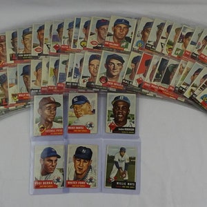 1953 Topps honkbalset mantel Robinson Mays Raw
