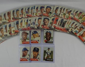 Colección completa de béisbol Topps de 1953, 274/274 Mantle Robinson Mays. Estado: Bueno/Muy bueno. Sin clasificar.