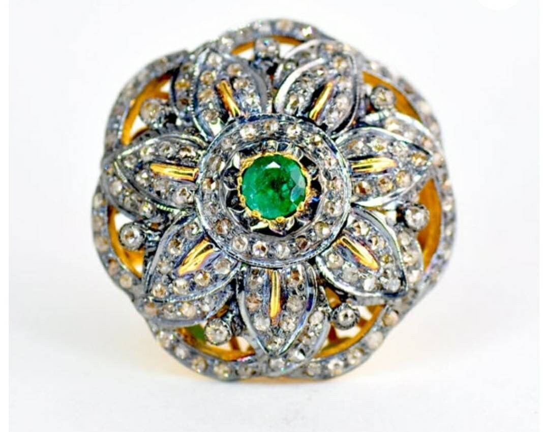 Victorian Rose Cut Diamond Ring 2.51ct Diamond Silver Purity - Etsy