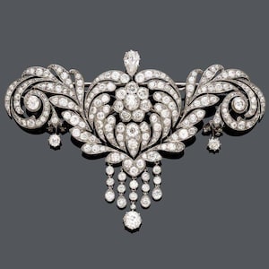 Victorian Rose Cut/Uncut Diamond 4.24ct Diamond, Silver Purity 92.5 ,Handmade Brooch