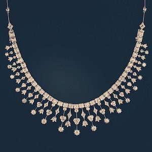 Victorian Rose Cut Diamond Necklace 12.30ct Diamond Silver - Etsy
