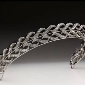 Viktorianische Rosenschliff Diamant Diademe, 14.12ct Diamant, Silber Reinheit 92.5, Handgemachte Diademe/Krone Hochzeit Diademe