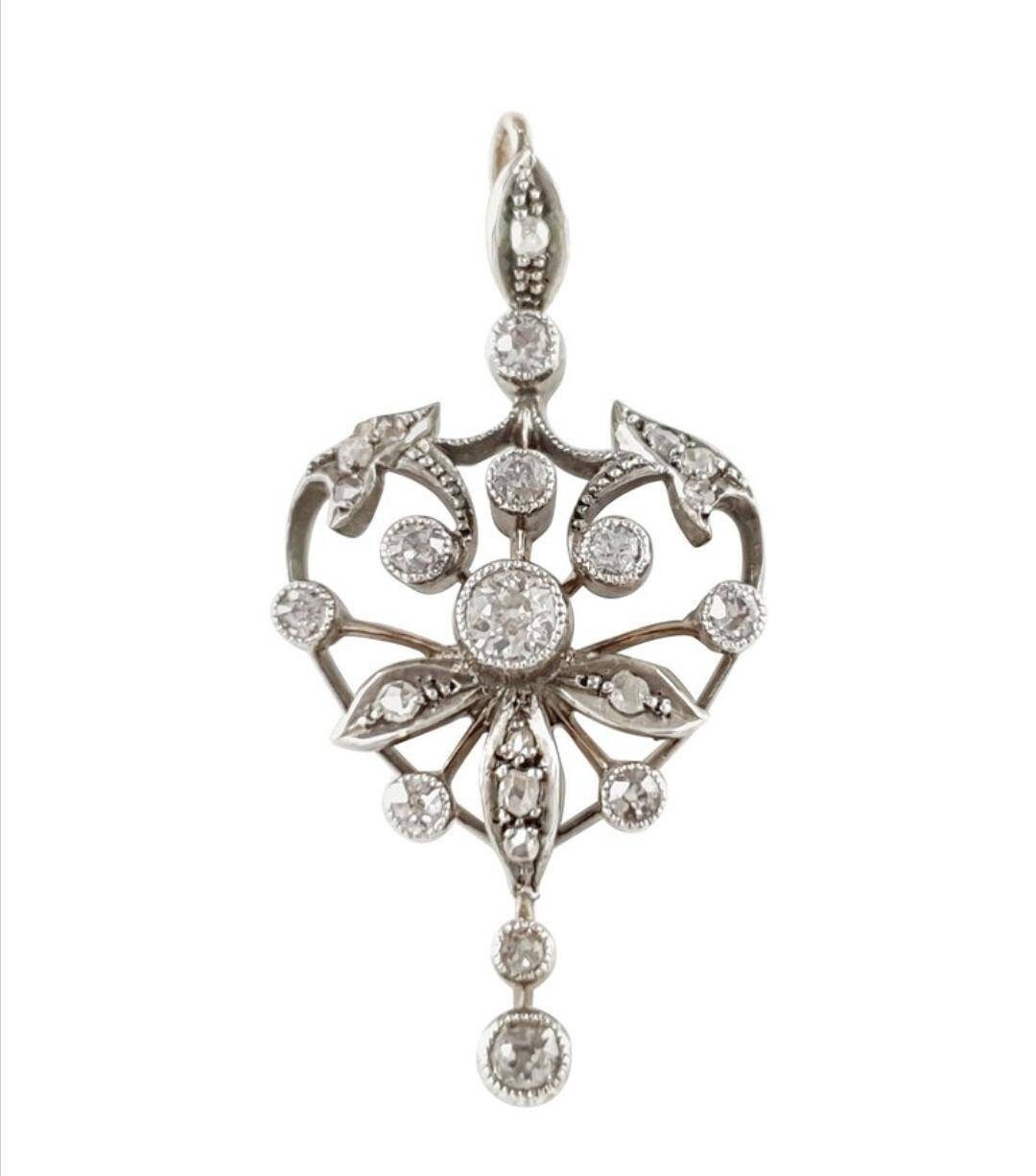 Victorian Rosecut Diamond Silver Pendant , Silver Purity 92.5,Handmade Pendent
