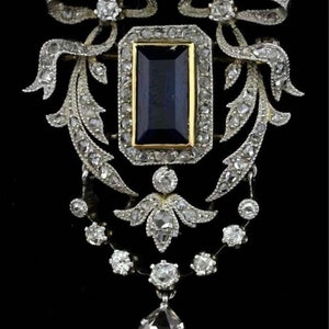 Victorian mossonite And Onyx  Silver Brooch, Silver Purity 92.5,Handmade Brooch /Stylish Zircon Silver brooch