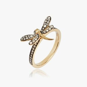Rose Cut Diamond Fly Ring, 1.01ct Diamond Ring Silver Purity 92.5 ,Handmade Ring/ Wedding Ring