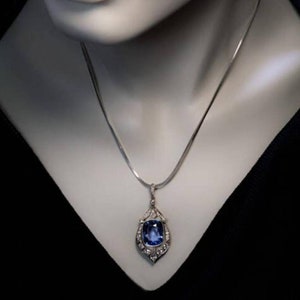 Victorian Rose Cut Diamond Blue Sapphire Pendant 2.10ct - Etsy