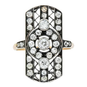 Antieke Victoriaanse roosgeslepen diamanten ring, 1,98 ct diamant, zilverzuiverheid 92,5