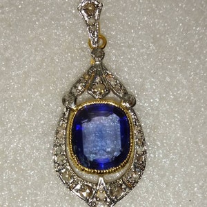 Victorian Rose Cut Diamond Blue Sapphire Pendant 2.10ct - Etsy