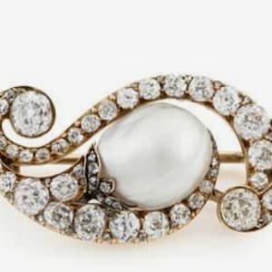 American Diamond ,Pearl and  brooch  , Silver Purity 92.5 ,Handmade Brooch /Zircon pearl brooch