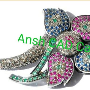 Victorian Rosecut Diamond Flowers Silver Brooch/Pendant, Silver Purity 92.5,Handmade Brooch/Pendent