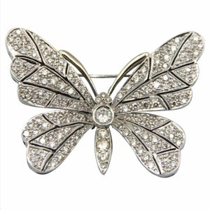 American Diamond Butterfly 3.75ct Diamond , Silver Purity 92.5 ,Handmade Brooch /Zircon butterfly