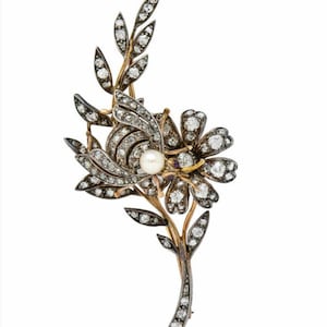 Honey Bee And Flower Brooch New Antique Victorian Rose Cut Diamond Ruby 925 Sterling Silver Handmade Brooch