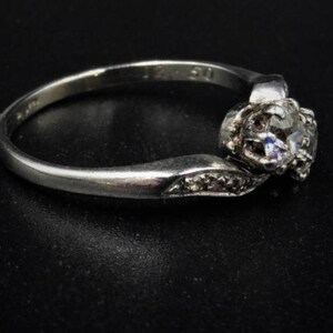 American Diamond & Rose Cut Diamond Sterling Silver Ring image 6