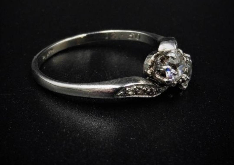 American Diamond & Rose Cut Diamond Sterling Silver Ring image 6