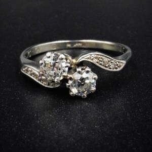 American Diamond & Rose Cut Diamond Sterling Silver Ring image 2