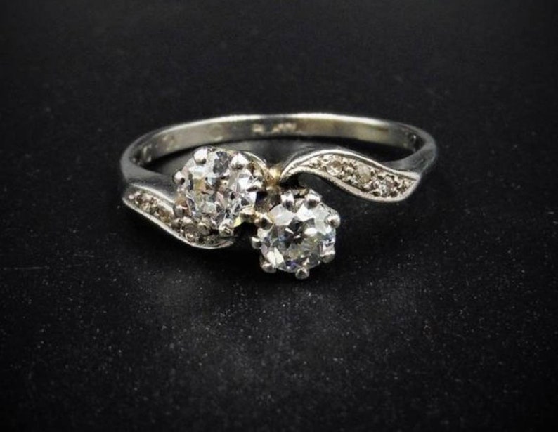American Diamond & Rose Cut Diamond Sterling Silver Ring image 2