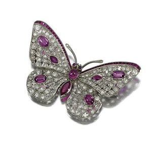 Victorian Rose Cut Diamond Butterfly 3.05ct Diamond, Amethyst , Silver Purity 92.5 ,Handmade Brooch