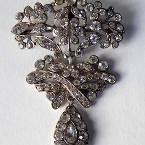 Antique Victorian Rose cut Diamond And Silver 2 in 1 Brooch , 5.19ct Diamond,  Silver Purity 92.5 ,Handmade 2 in 1 Brooch