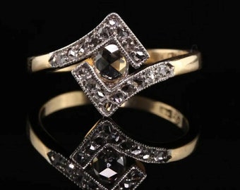 Rose Cut Diamond Ring, 1.01ct Diamond Ring Silver Purity 92.5 ,Handmade Ring/ Wedding Ring
