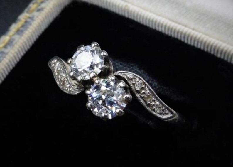 American Diamond & Rose Cut Diamond Sterling Silver Ring image 5