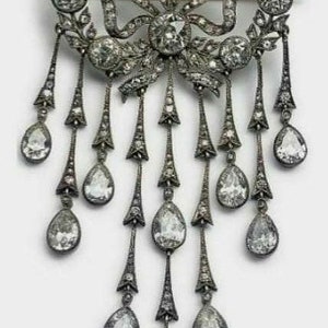 Antique American Diamond Brooch , 3.82ct Diamond,  Silver Purity 92.5 ,Handmade Brooch/Stylish brooch