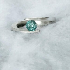 2 Ct Blauer Diamant Ring in Qualität AAA Klarheit zertifiziert Silber Reinheit 92,5 ,Handgemachter Ring