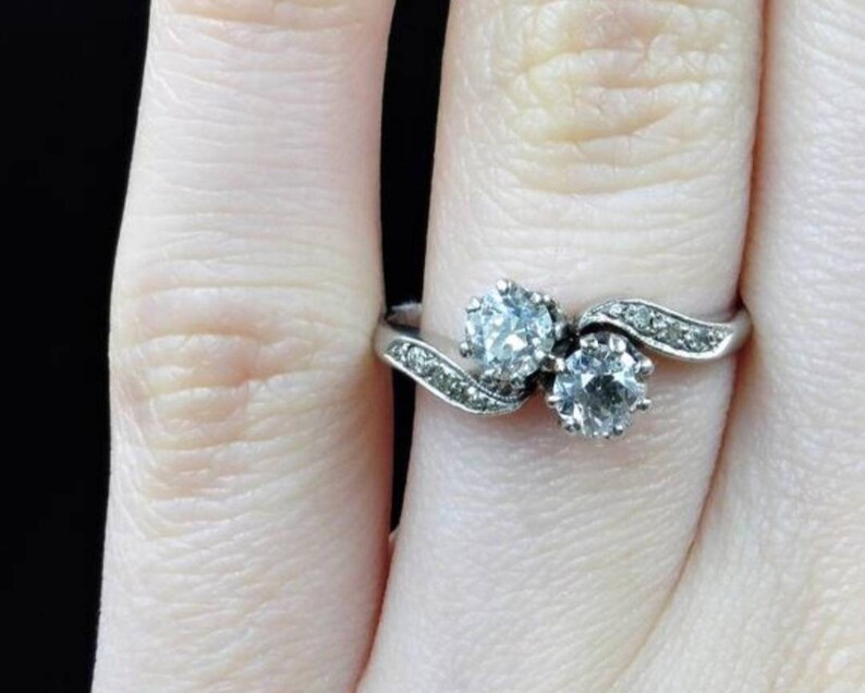 American Diamond & Rose Cut Diamond Sterling Silver Ring image 4