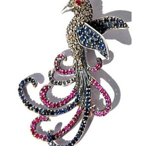 Victorian Rosecut Diamond Bird Silver Brooch/Pendant, Silver Purity 92.5,Handmade Brooch/Pendent