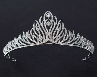 Victorian Rose Cut Leafs Tiaras, 15.80ct Diamond Silver Purity 92.5 ,Handmade Tiaras/Crown Wedding Tiaras crown