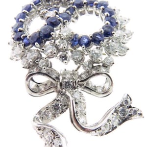 Victorian American Diamond And Blue Sapphire  Silver Brooch, Silver Purity 92.5,Handmade Brooch /Stylish Zircon Silver brooch